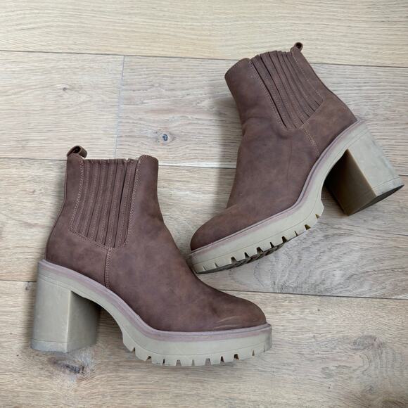 Dolce Vita Jade Chelsea Platform Boot Size 7.5 Camel Brown - Picture 7 of 11